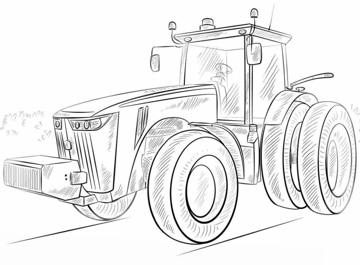 Colorful john deer coloring page