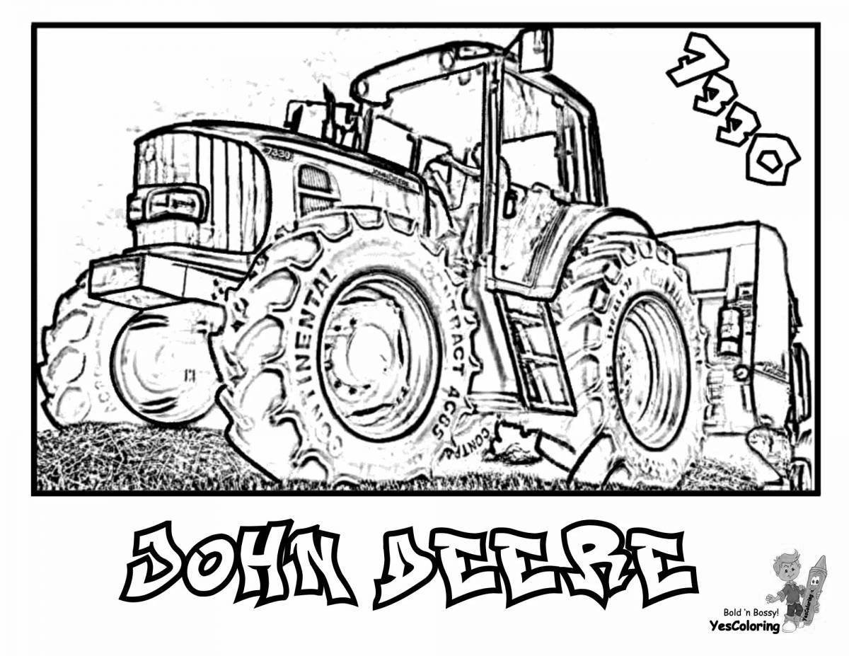 John Deere Color Explosive Coloring Page