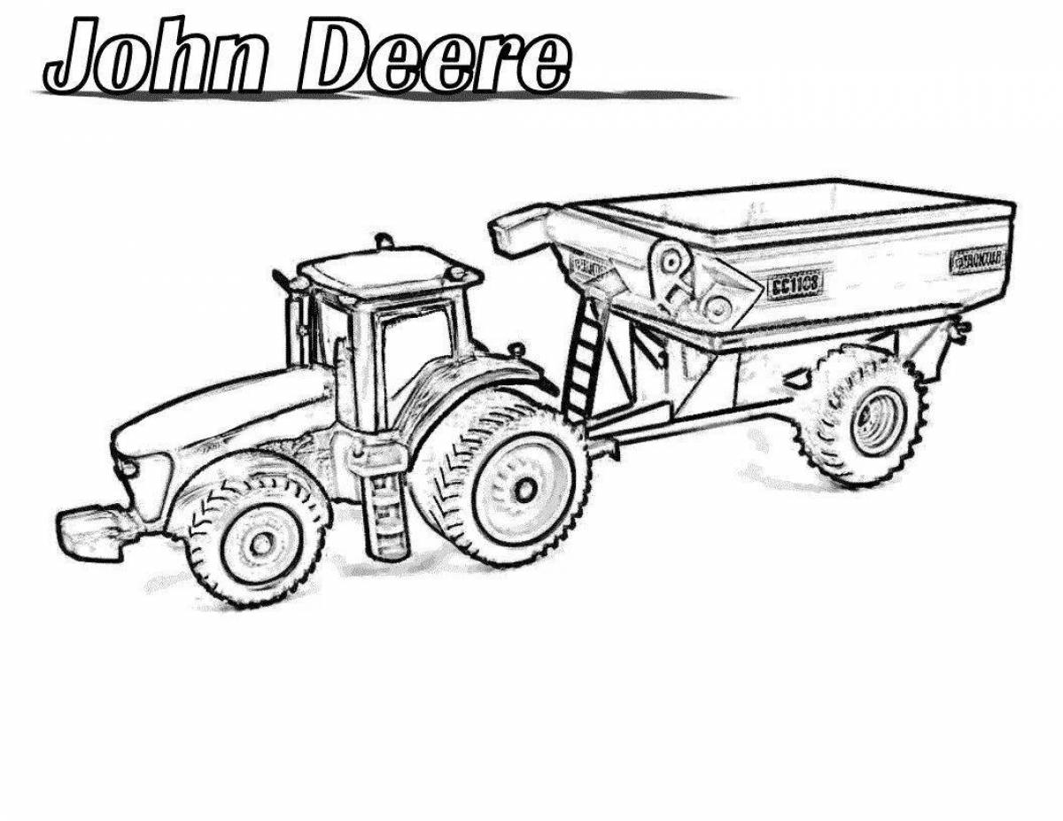 Color glitter coloring page john deere