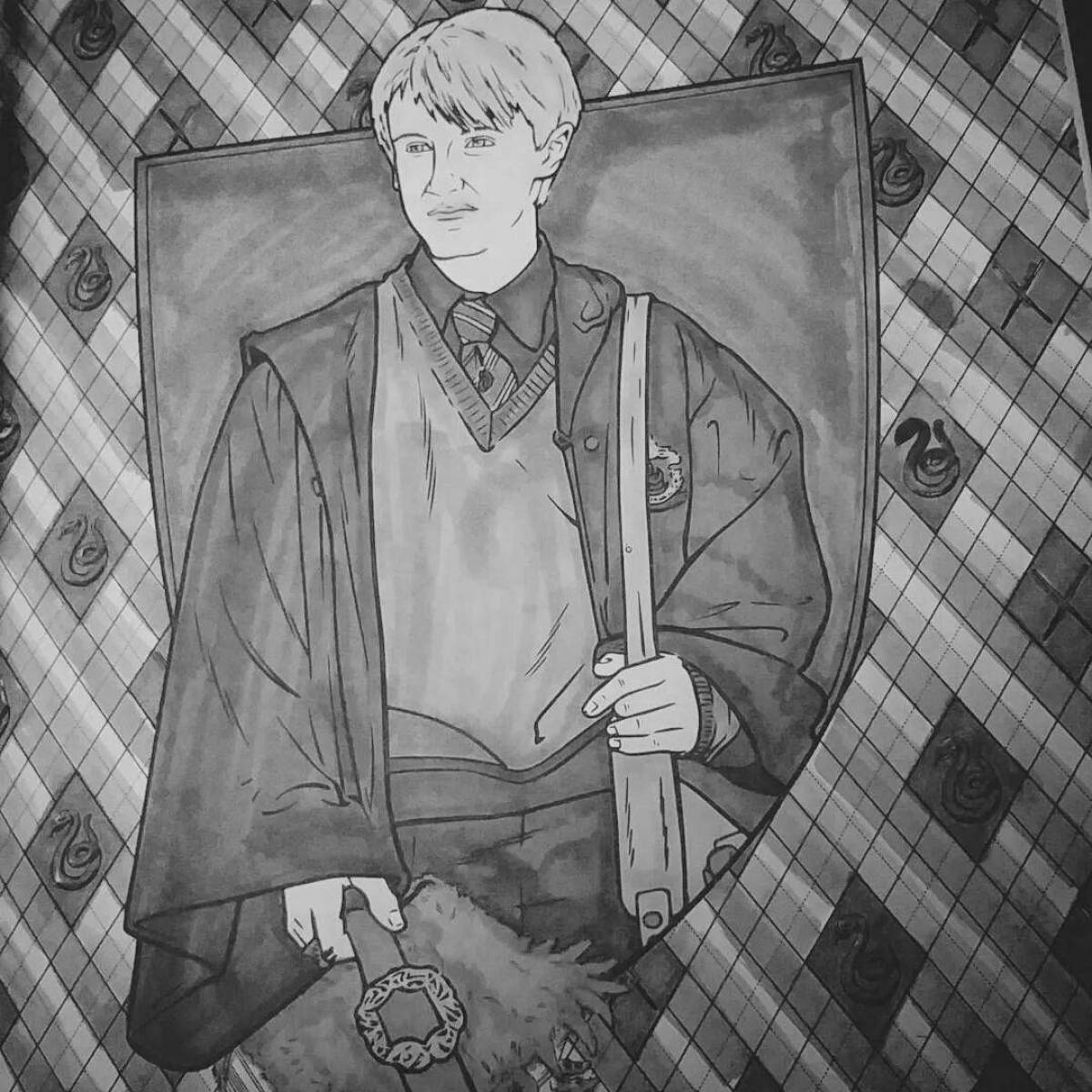 Coloring page beckoning draco malfoy