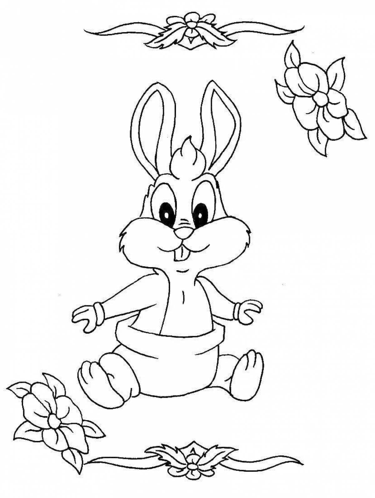 Colorful hare coloring book