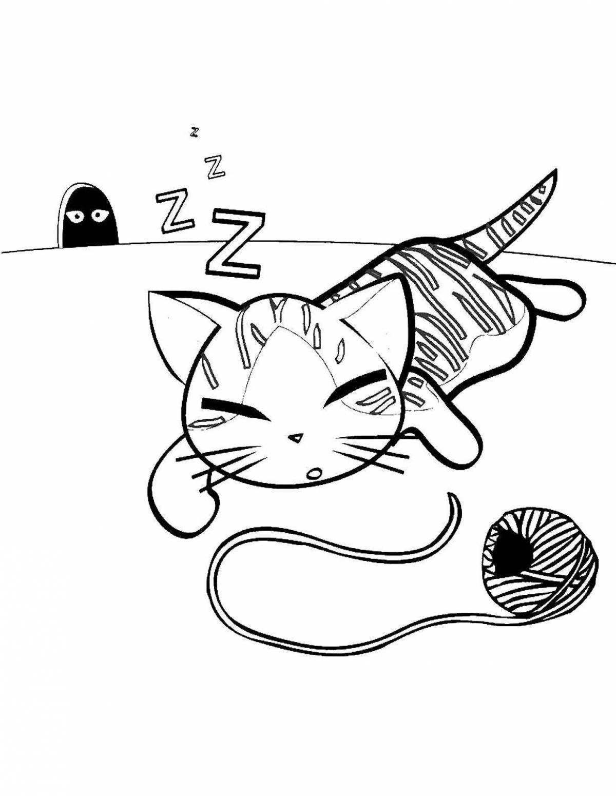 Sweet kitten coloring page