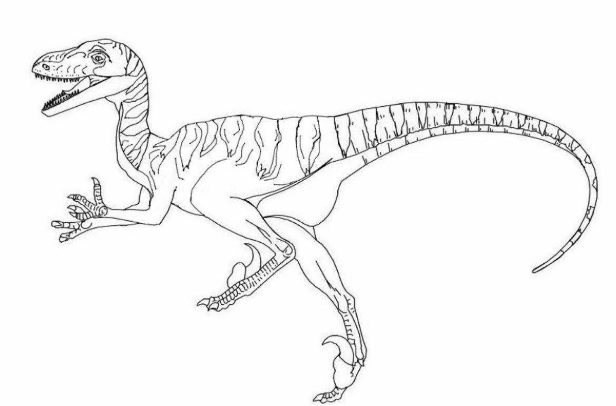 Bright Velociraptor Coloring Page