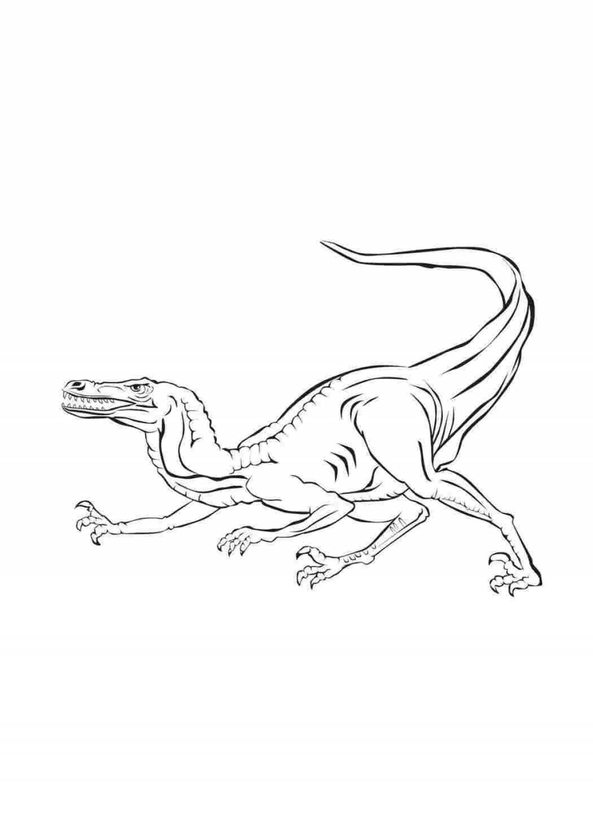 Coloring page graceful velociraptor