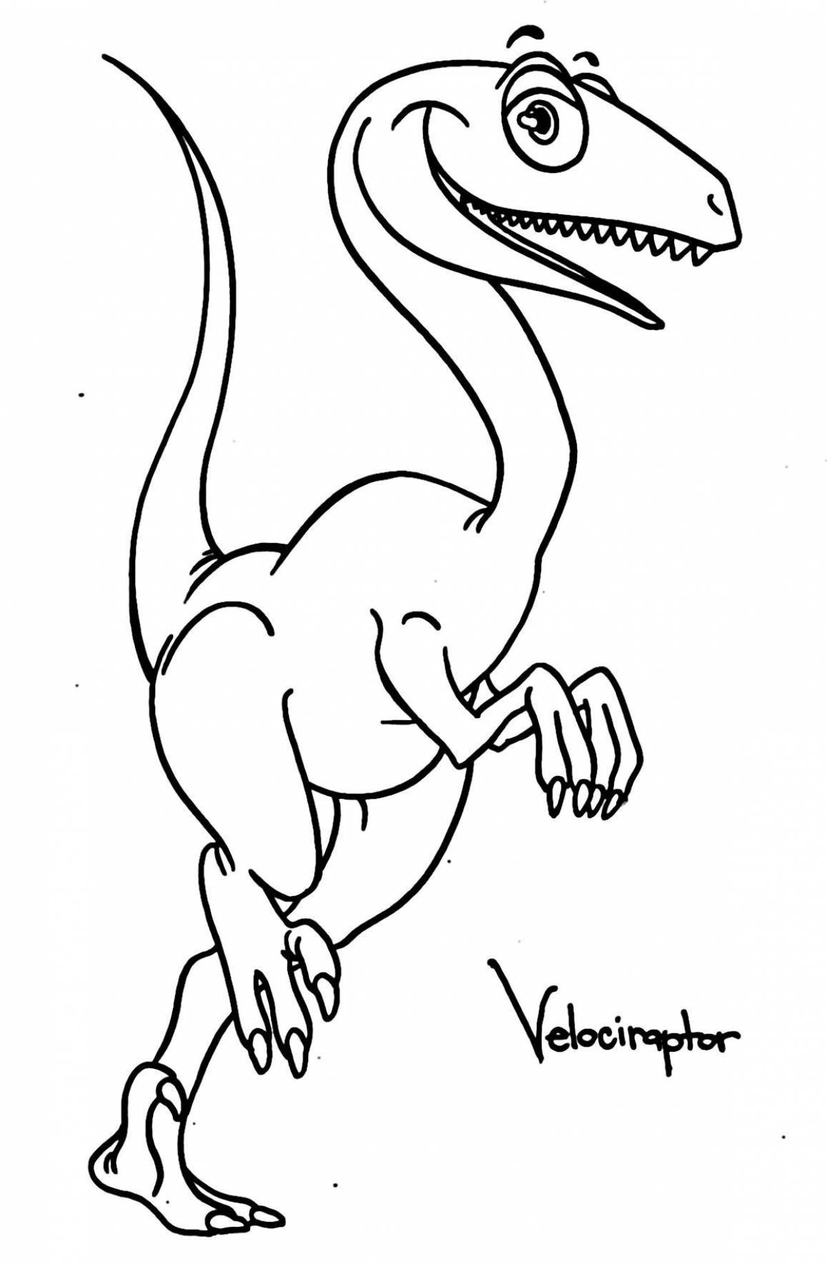 Coloring page elegant velociraptor