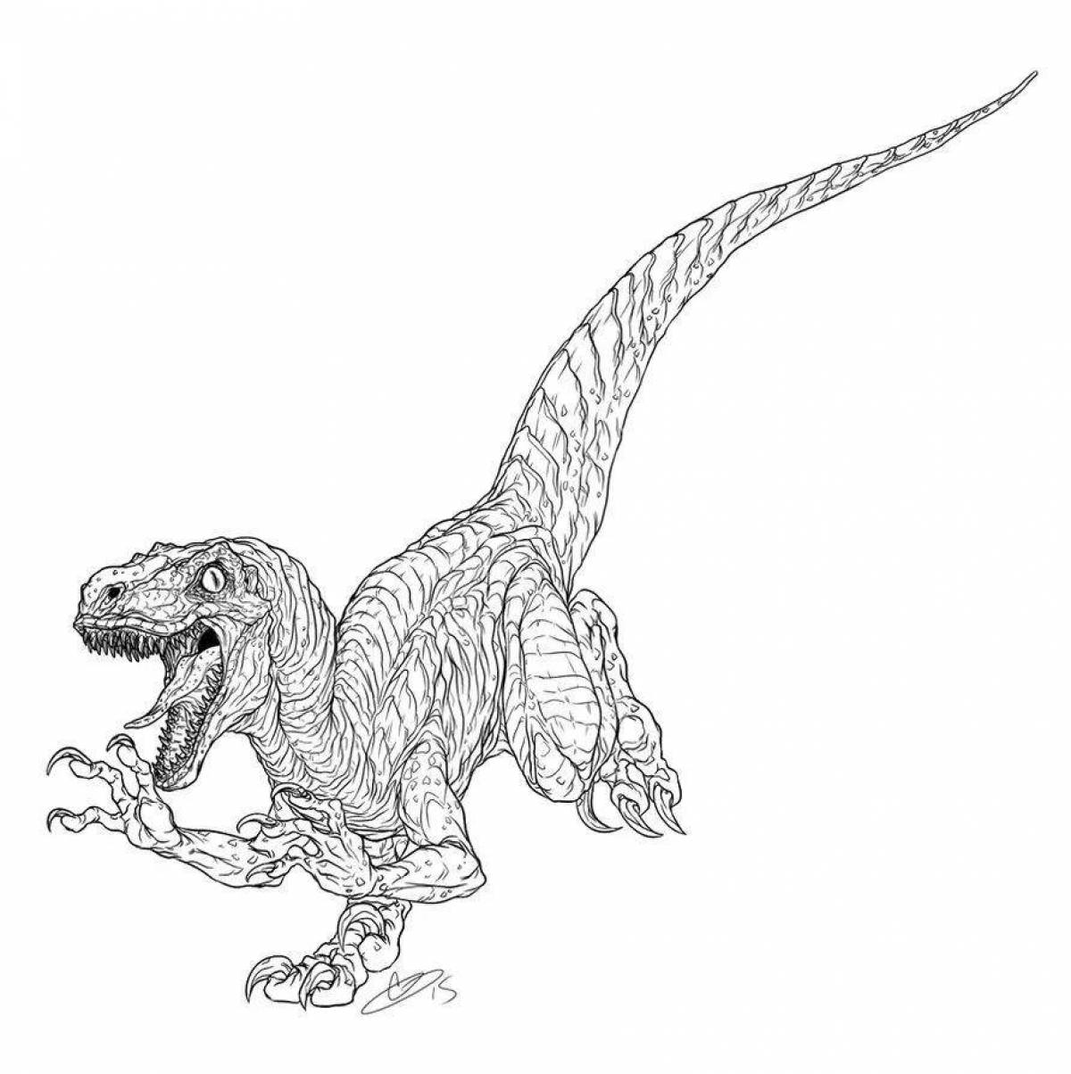 Glowing velociraptor coloring page