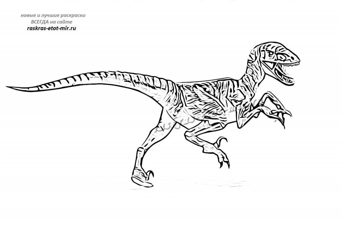Courageous velociraptor coloring page