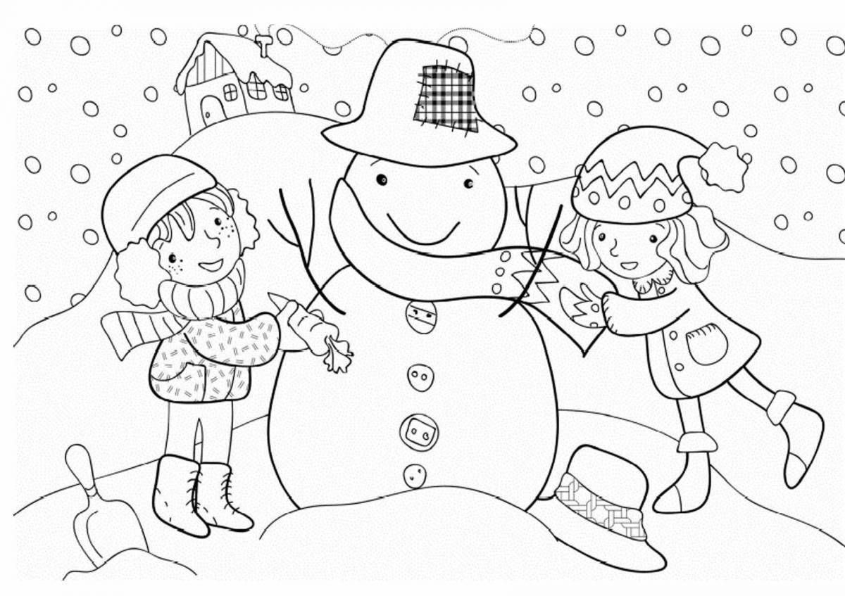 Amazing winter crystal coloring page