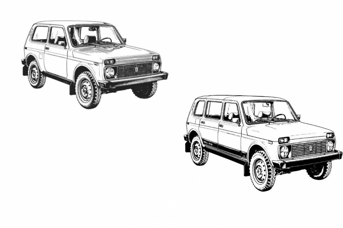 Niva bold cars coloring page