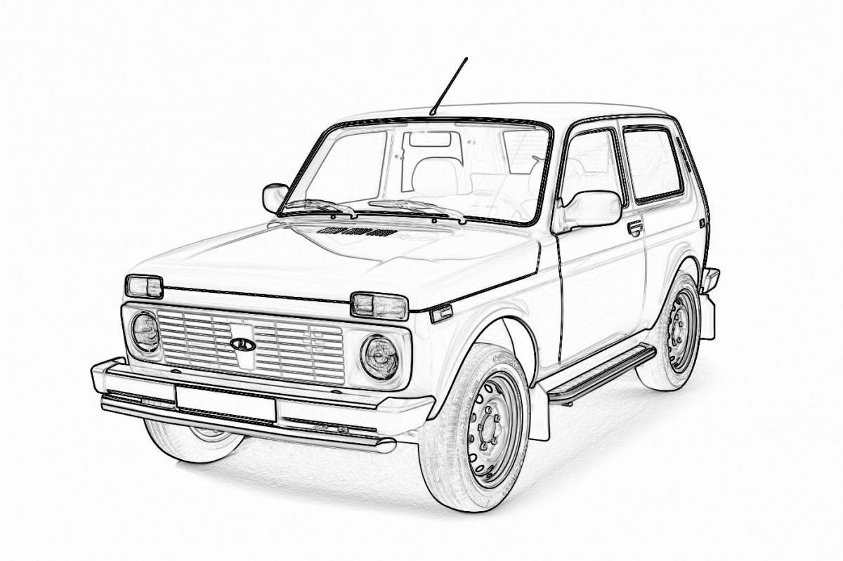 Niva amazing cars coloring page