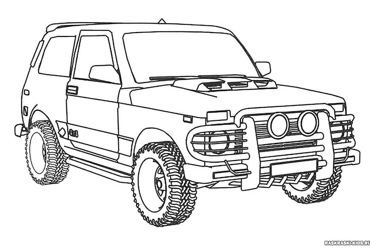 Coloring page spectacular cars niva