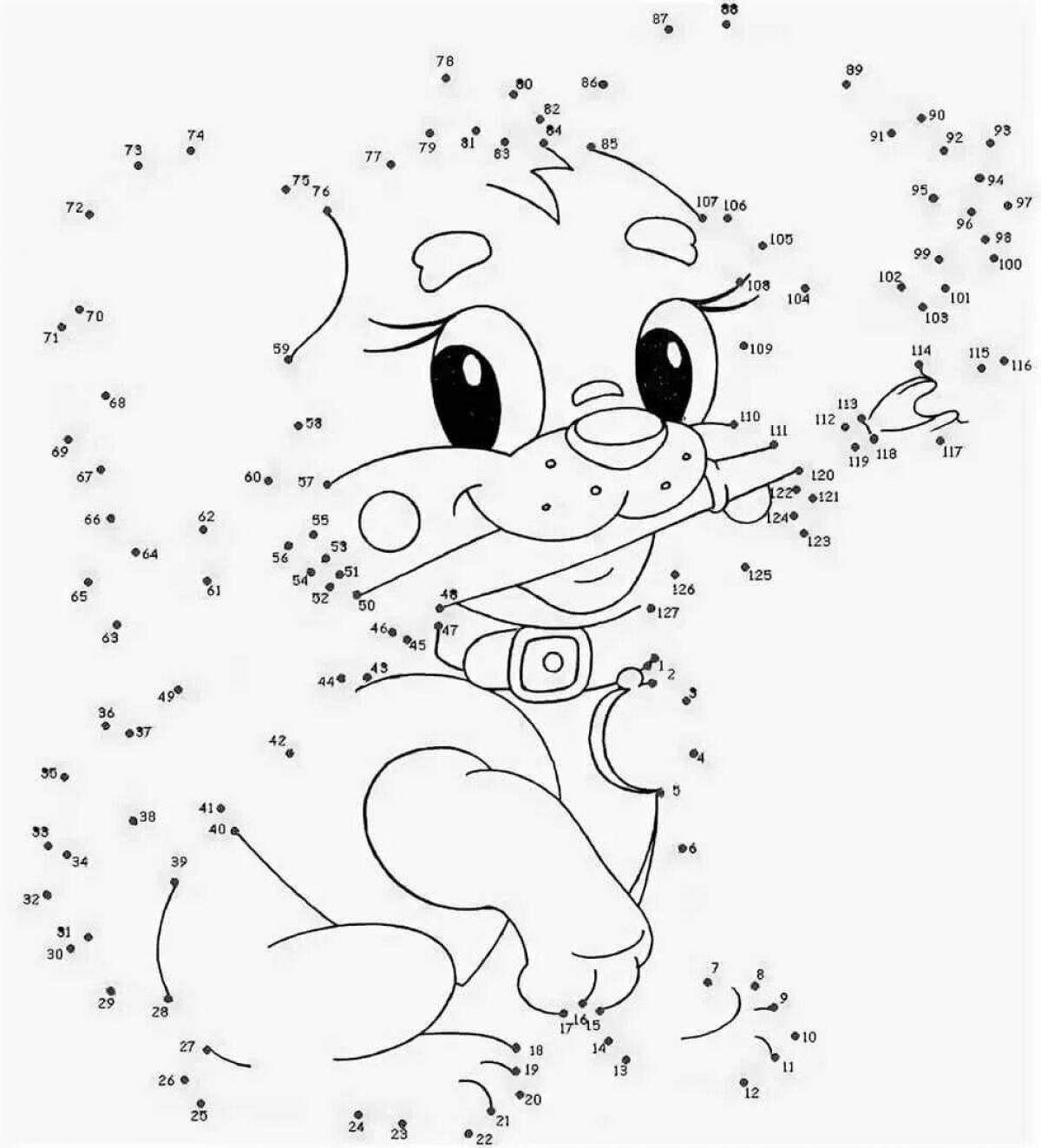 Crazy coloring 100 point coloring page