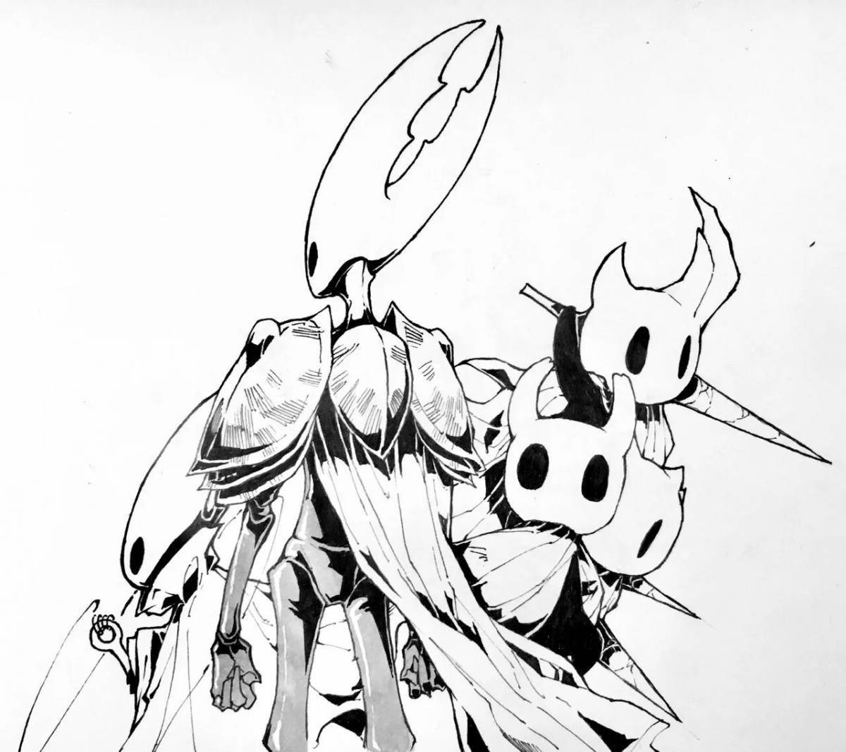 Hollow knight рисунок карандашом