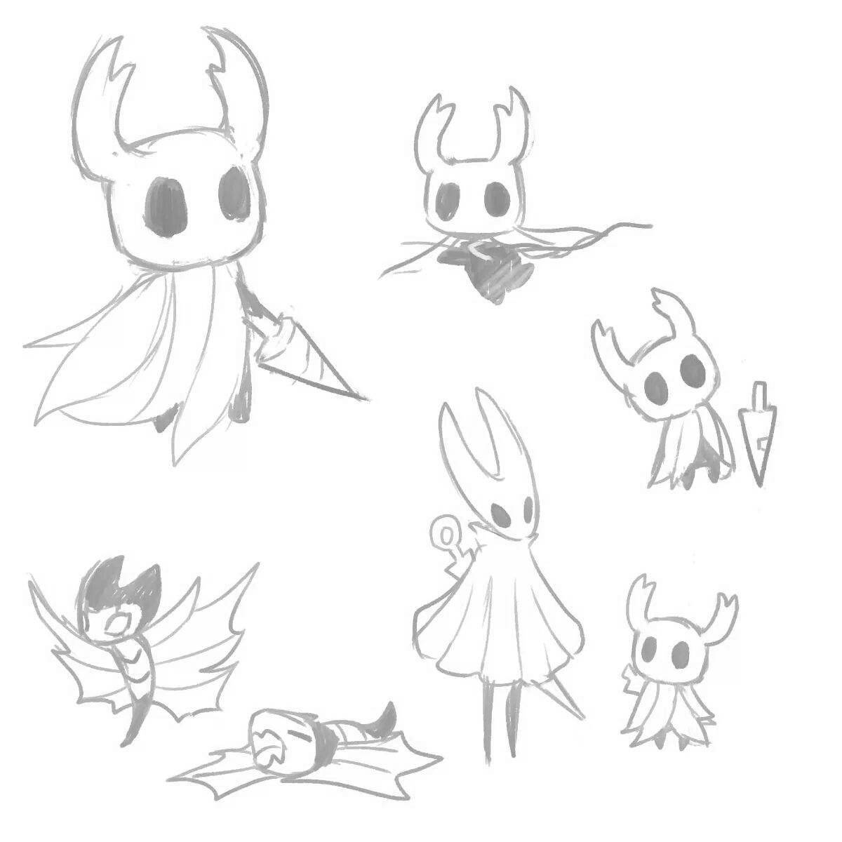 Hollow knight рисунок карандашом