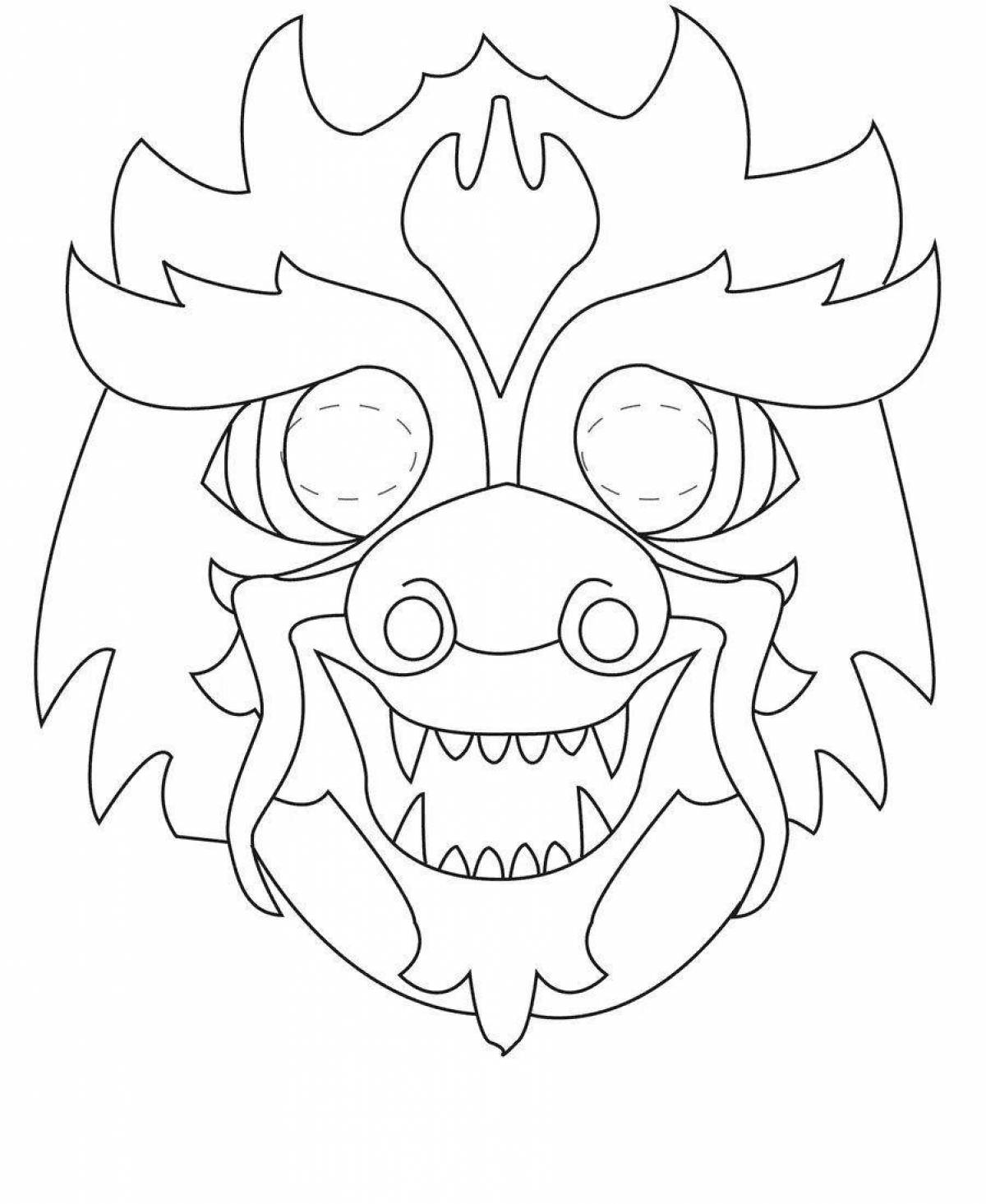 Coloring dragon mask