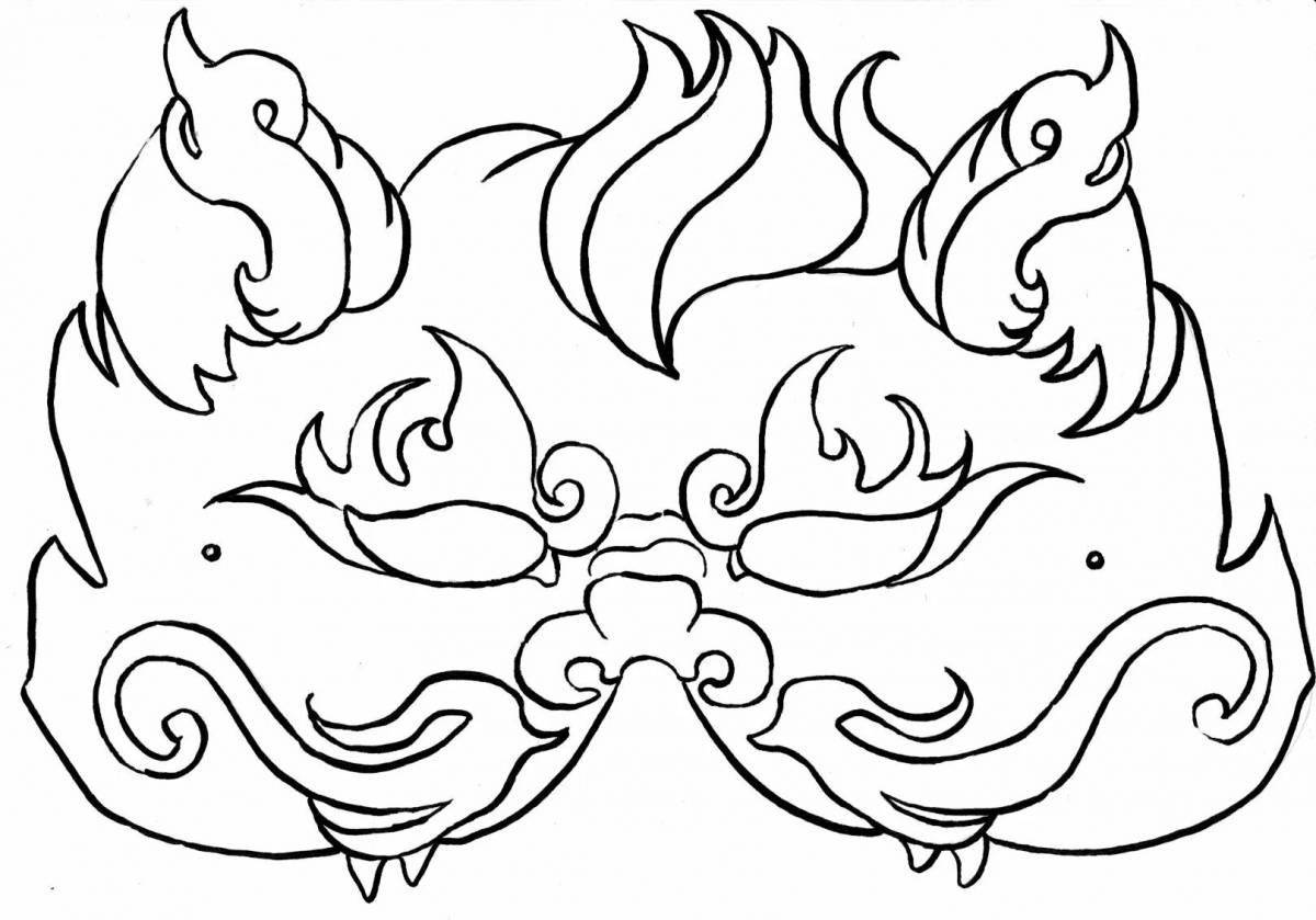 Decorated coloring dragon mask