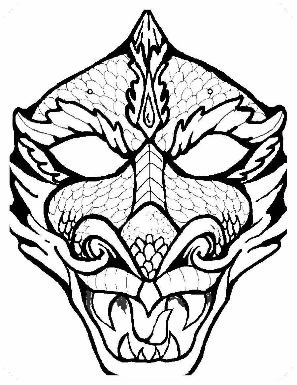 Exquisite coloring dragon mask