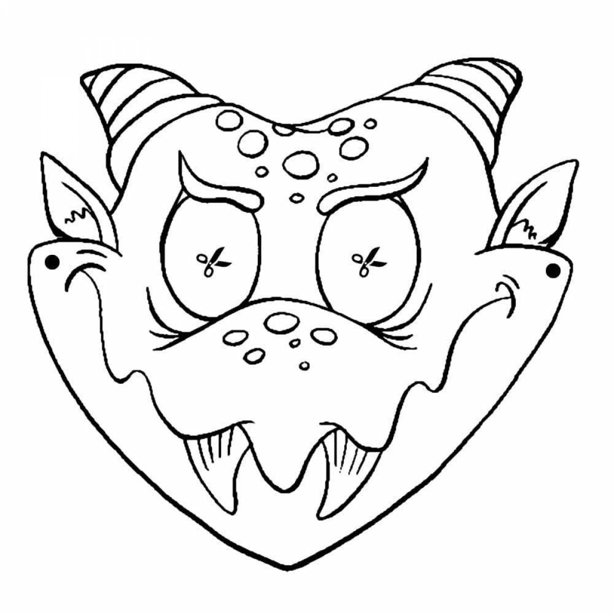 Dragon mask grand coloring page