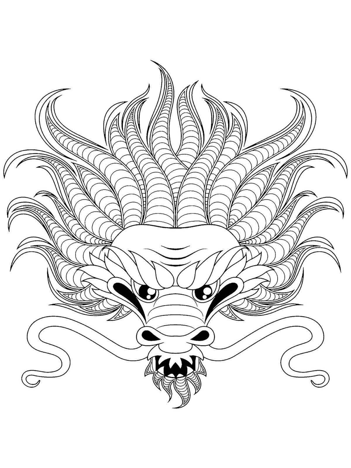 Amazing dragon mask coloring book