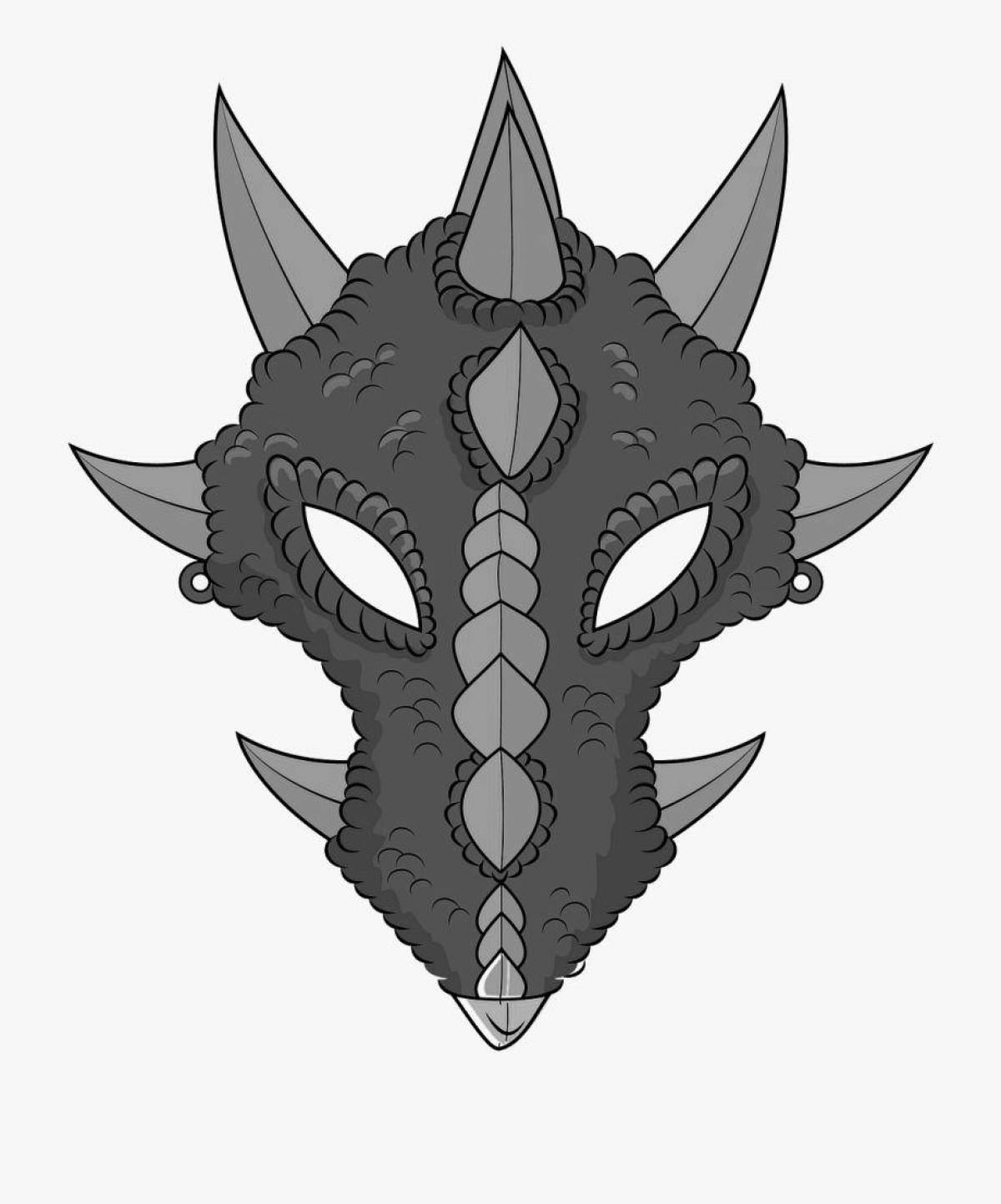 Блестящая раскраска маска дракона