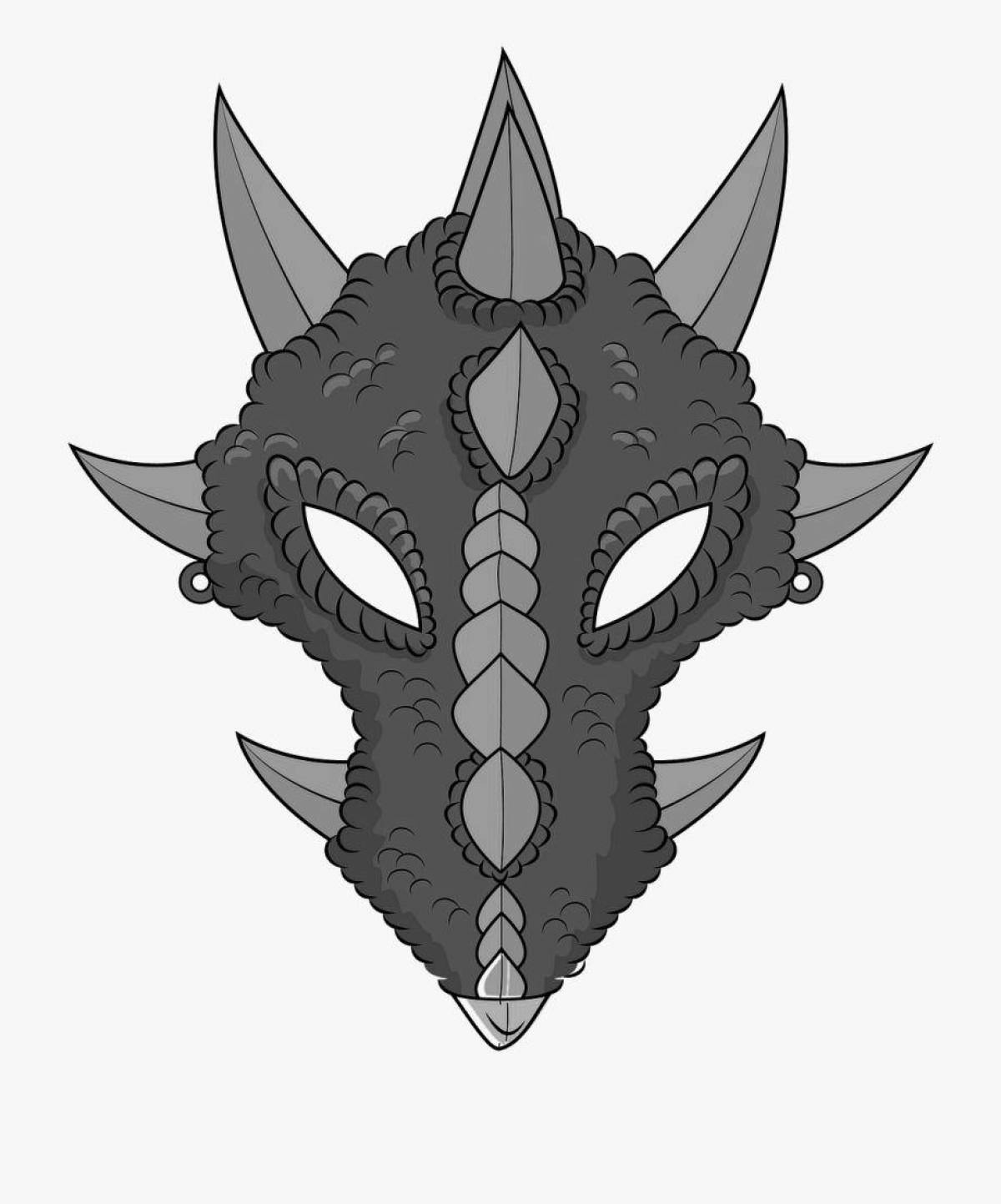 Dragon mask glitter coloring book