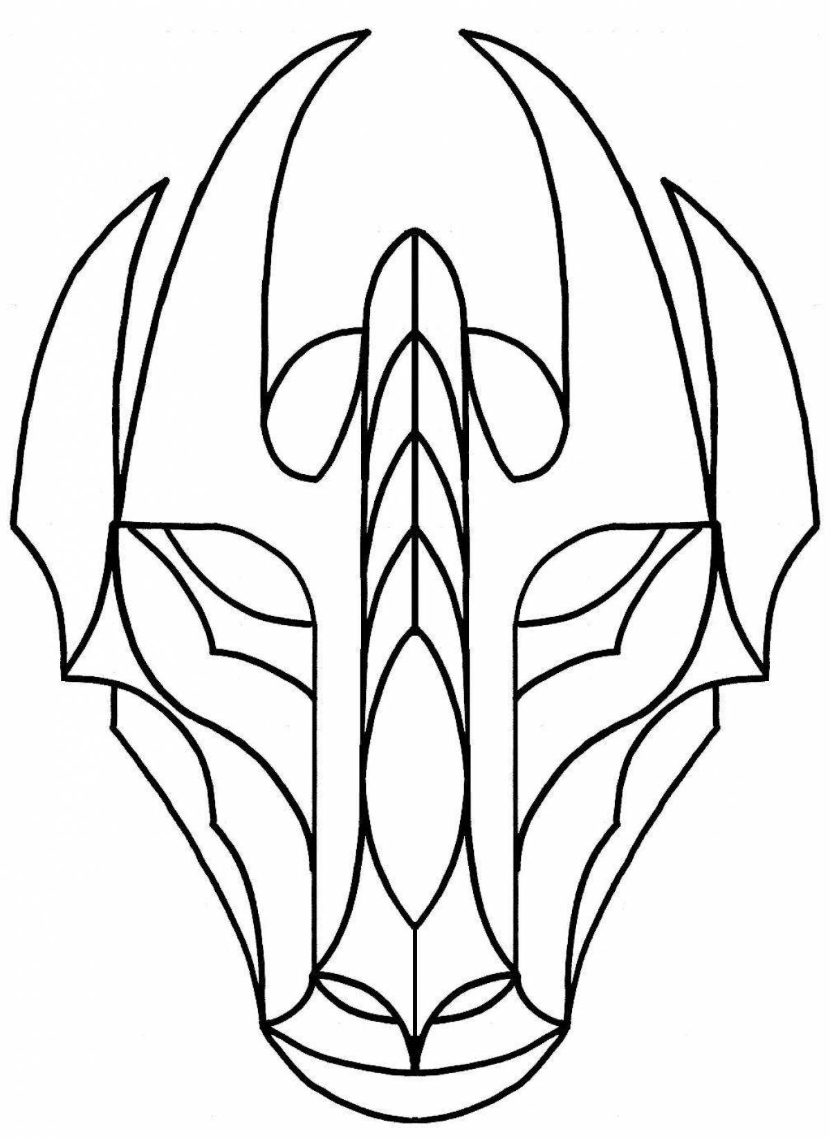 Роскошная раскраска маска дракона
