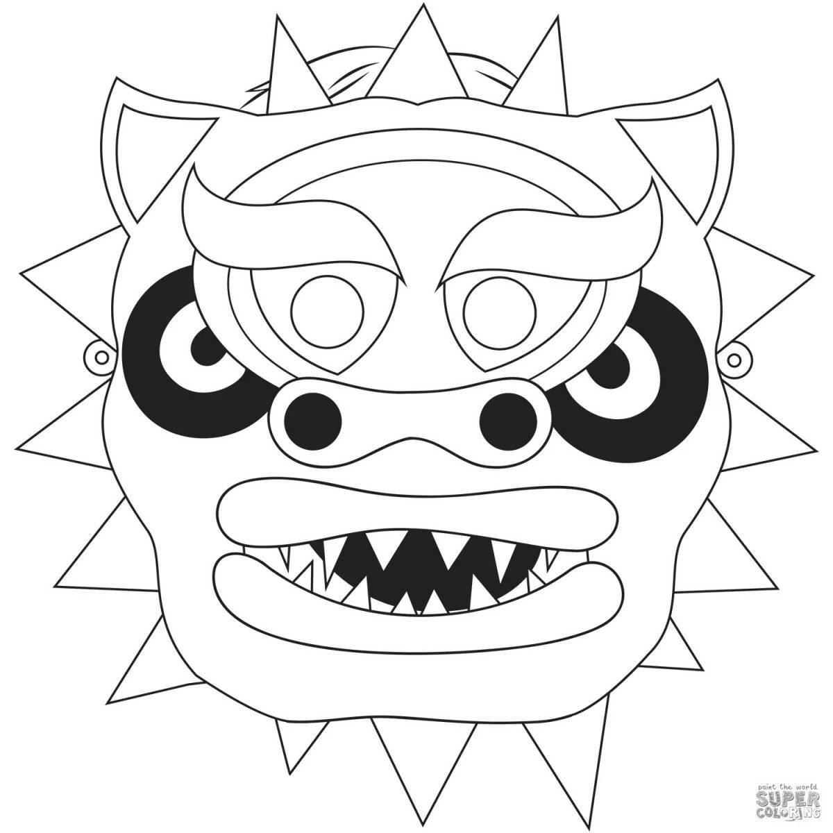 Violent coloring dragon mask