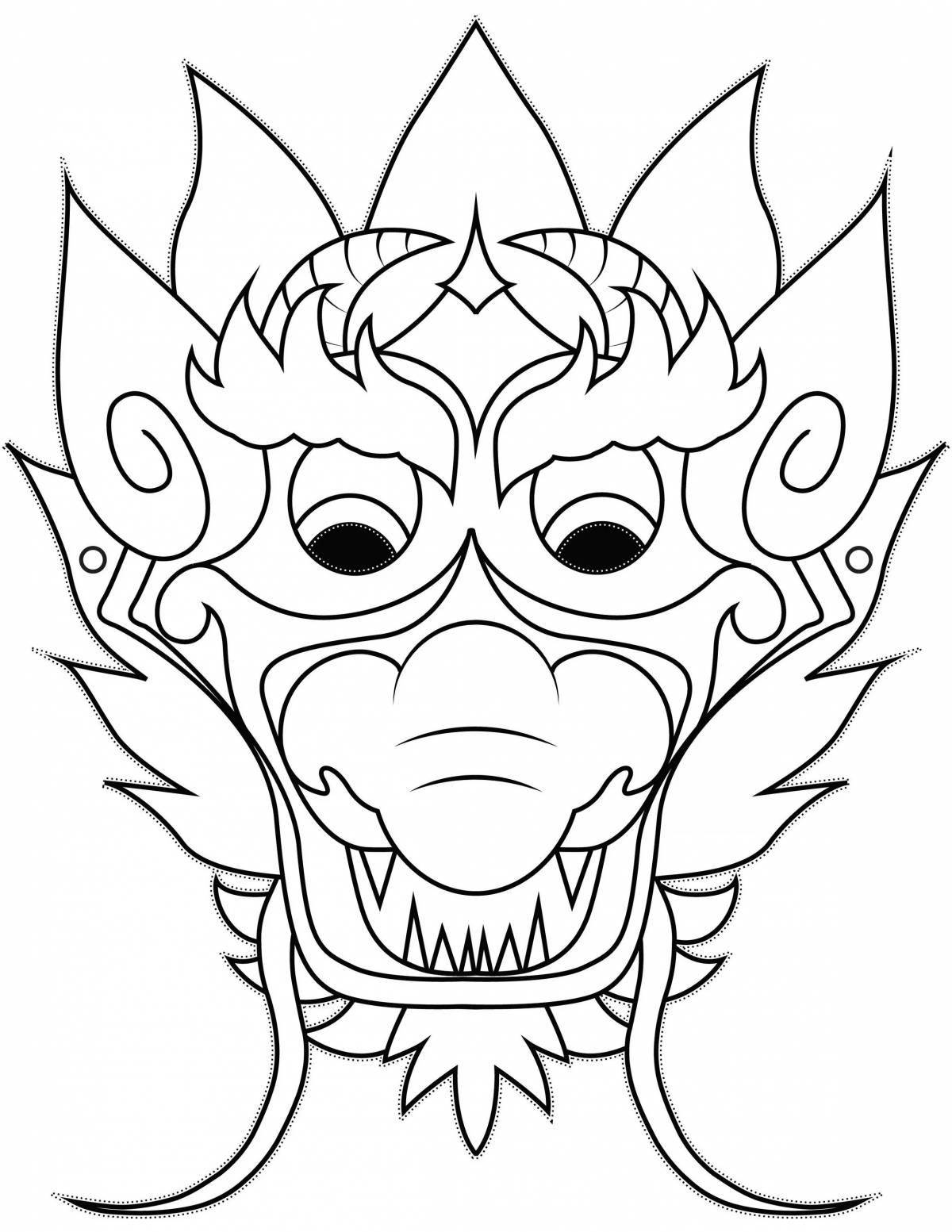 Attractive coloring dragon mask