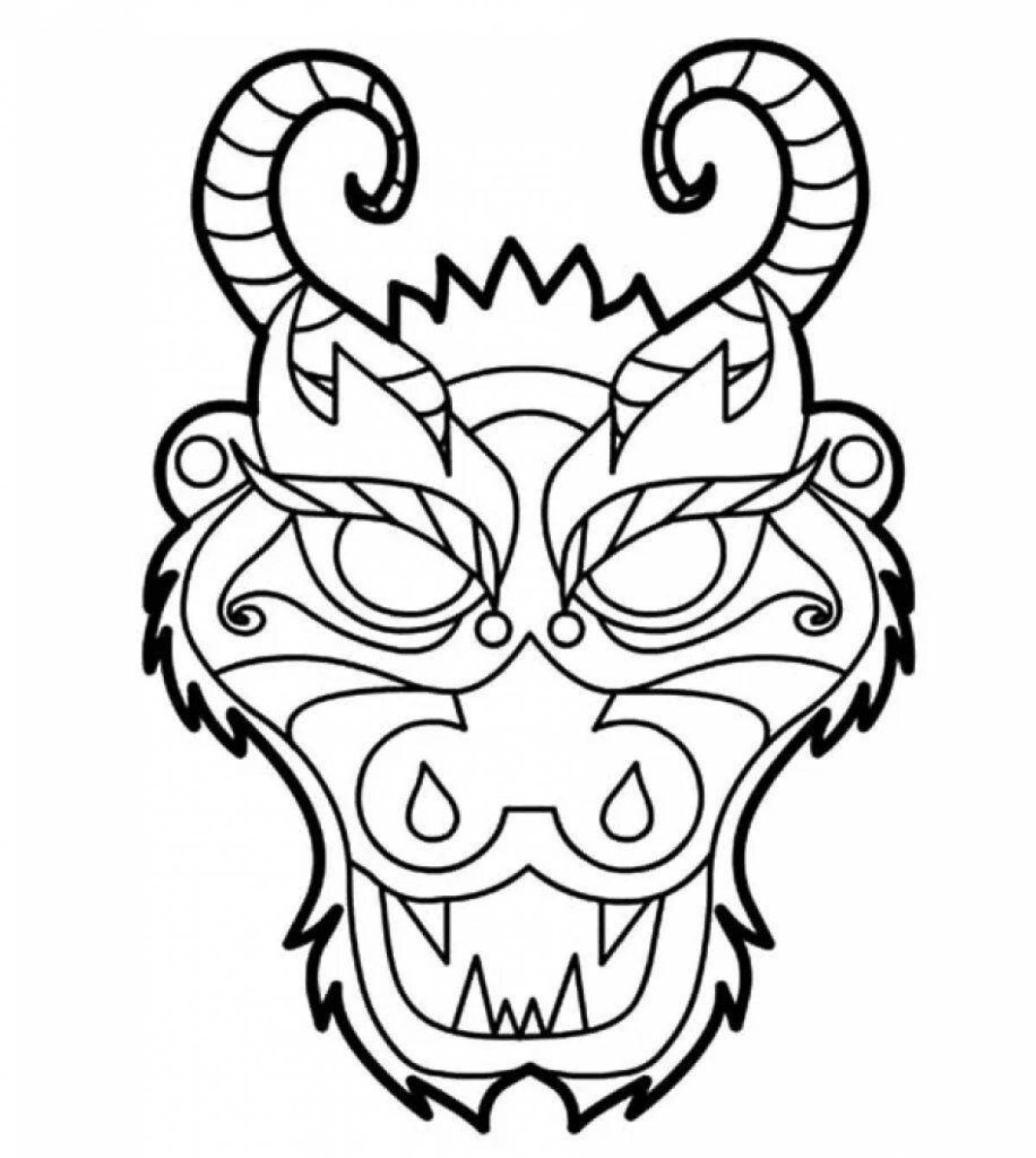 Fun coloring dragon mask