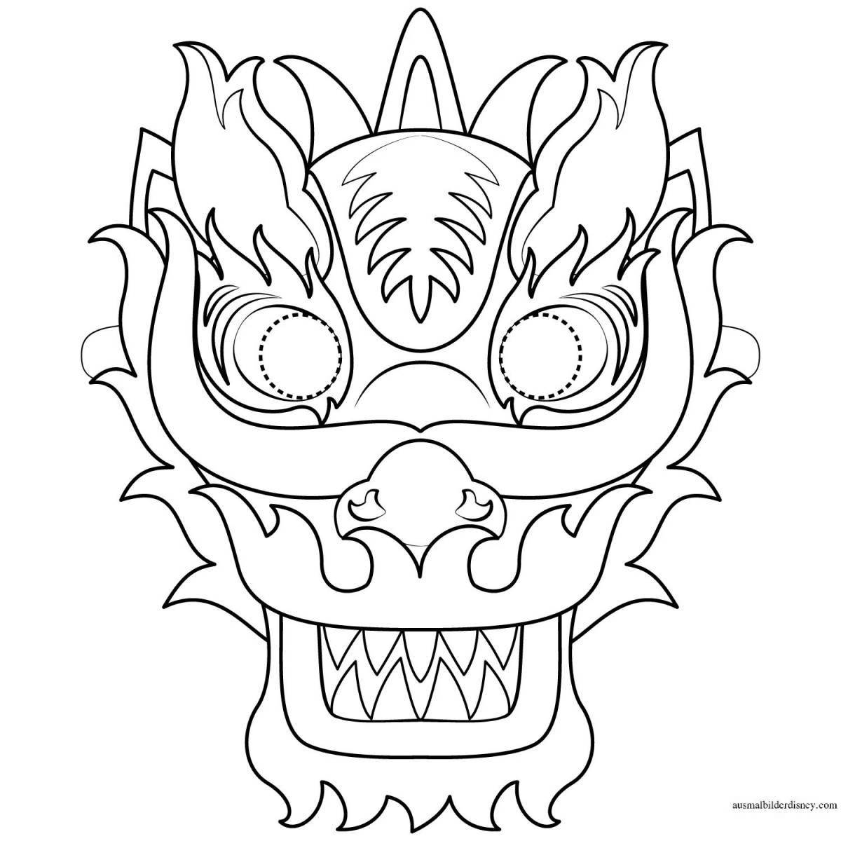 Amazing coloring dragon mask