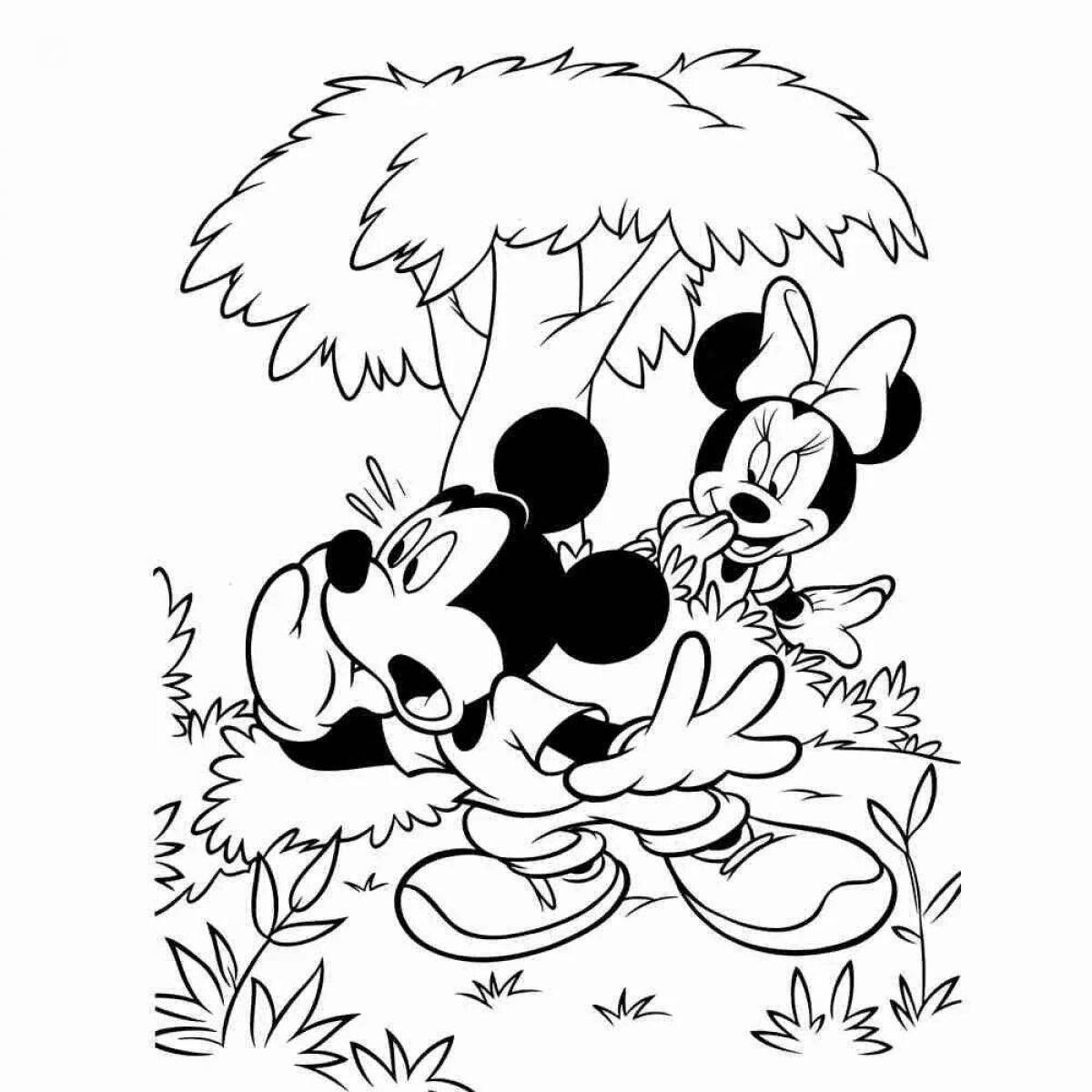 Coloring playful mickey