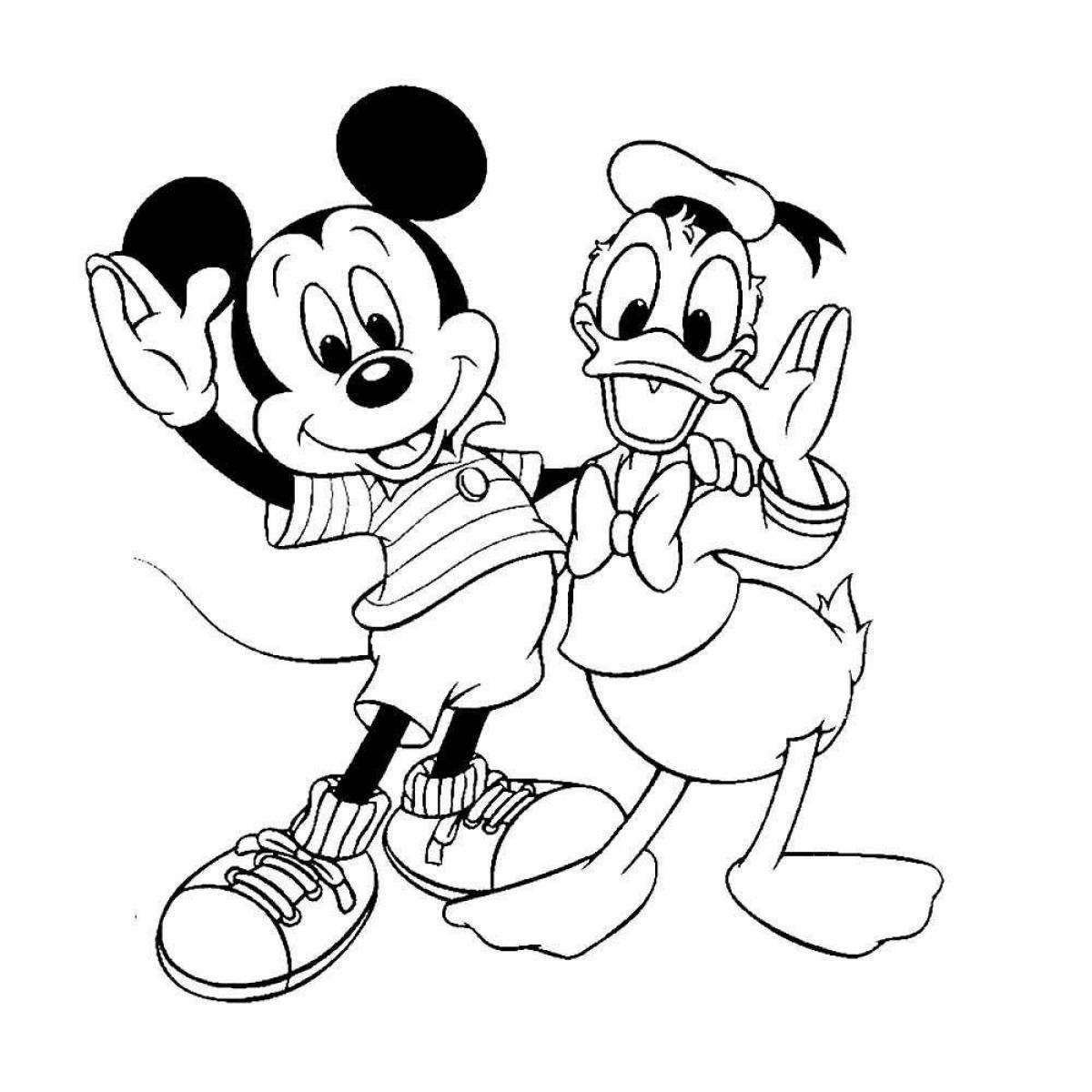 Adorable mickey games coloring page
