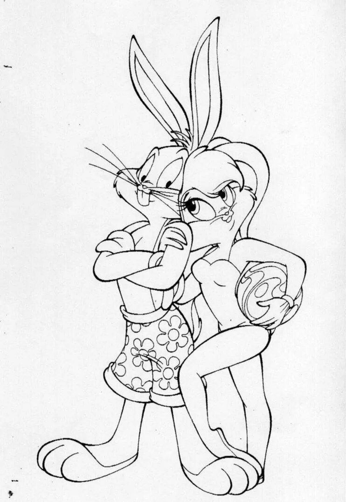 Lola Bunny's playful coloring page
