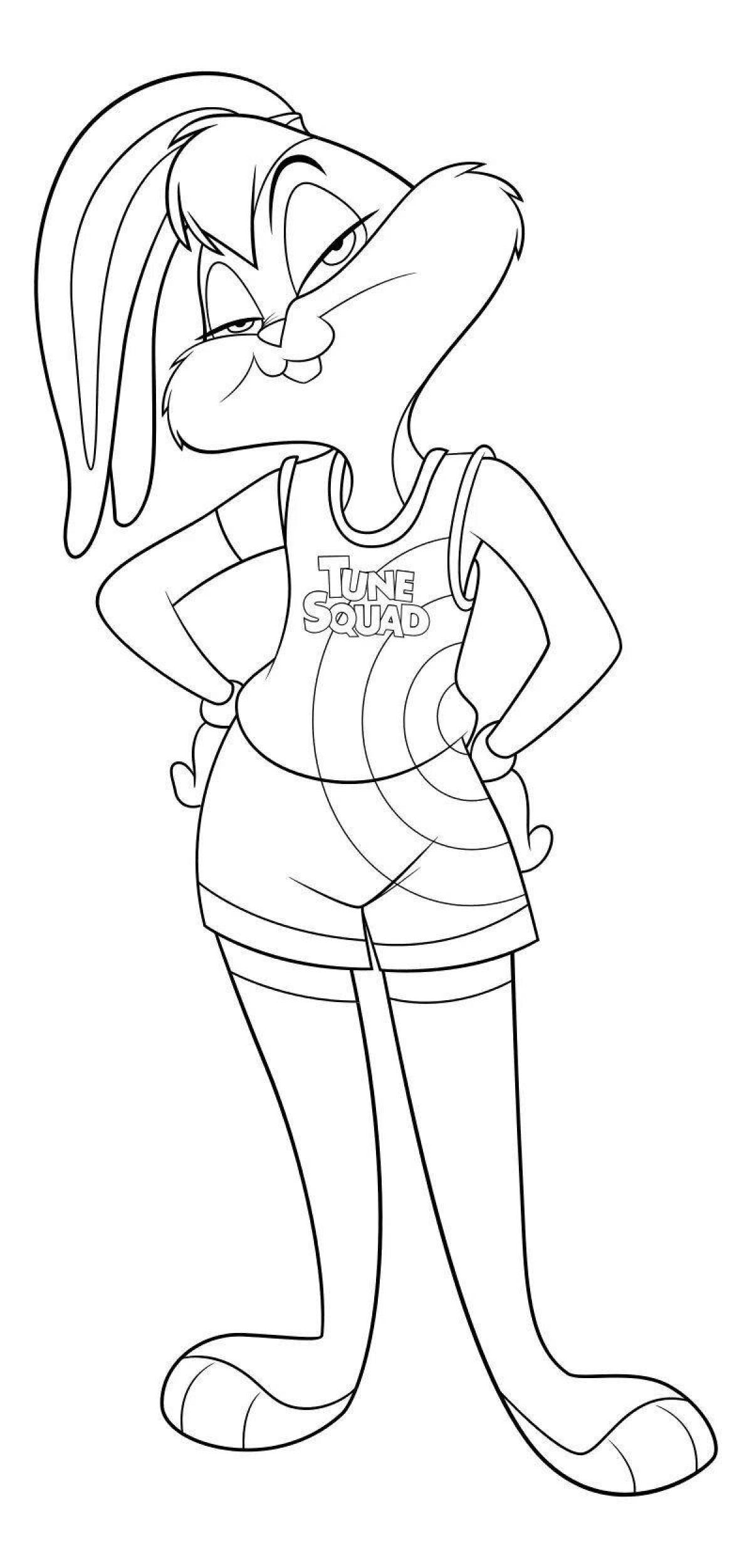 Coloring page of outgoing lola bunny