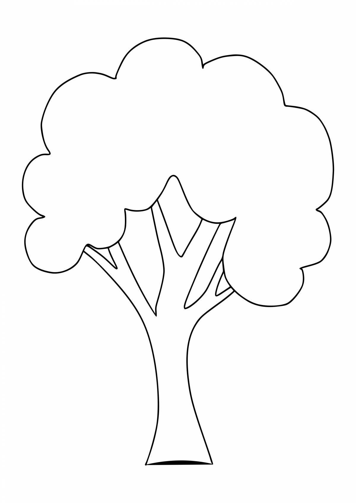 Majestic tree silhouette coloring page