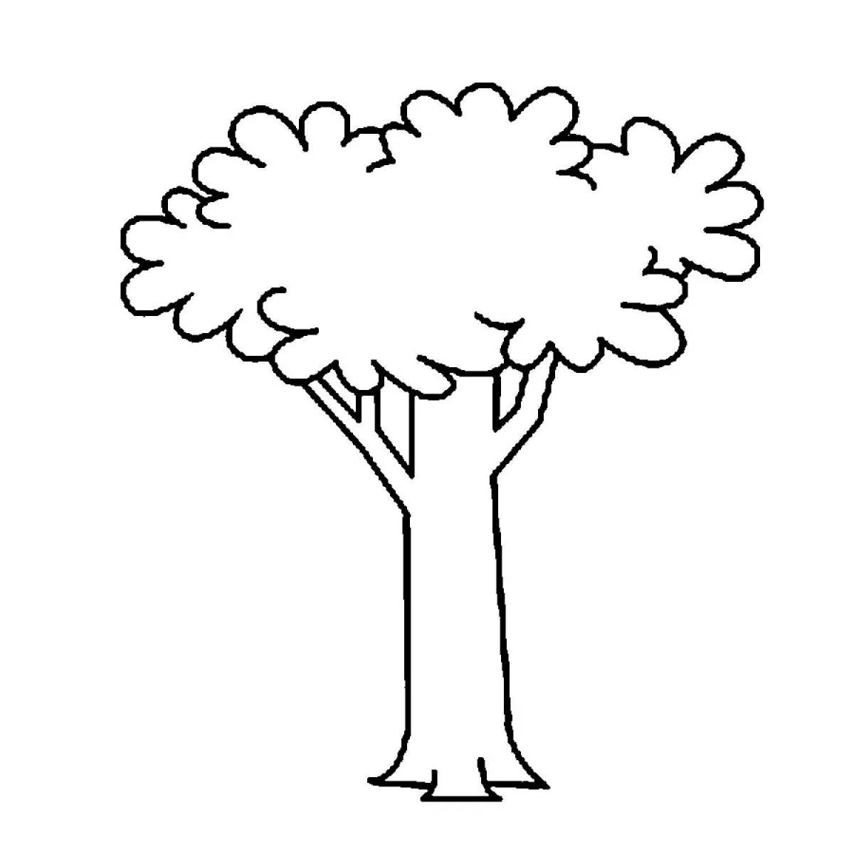 Exquisite tree silhouette coloring book