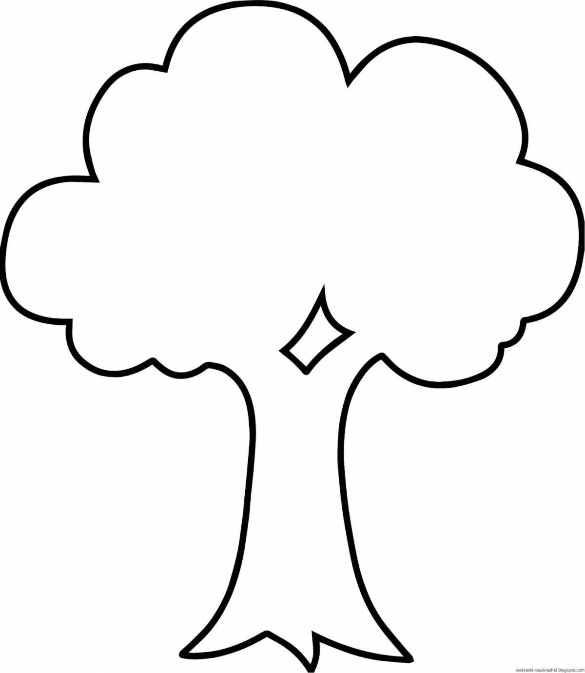 Coloring page of a spectacular tree silhouette