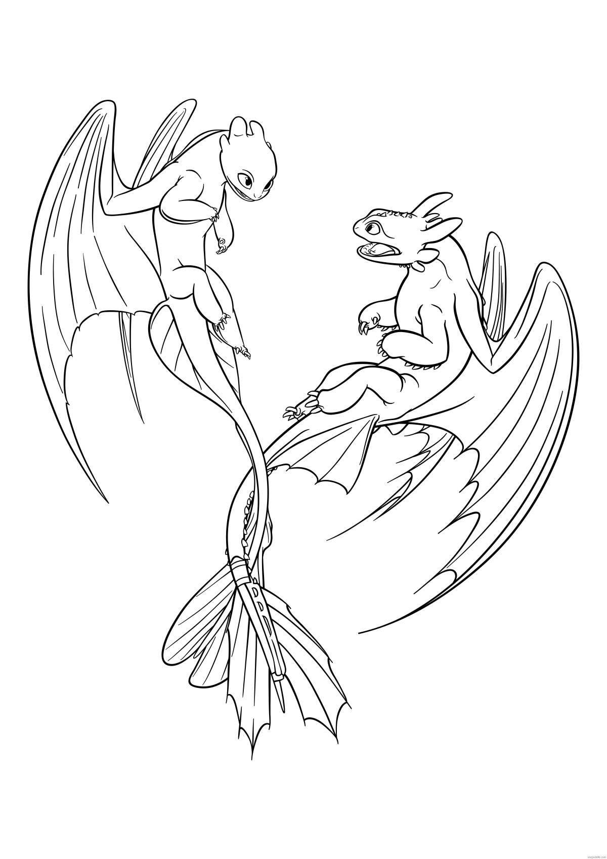 Colorful black fury coloring page