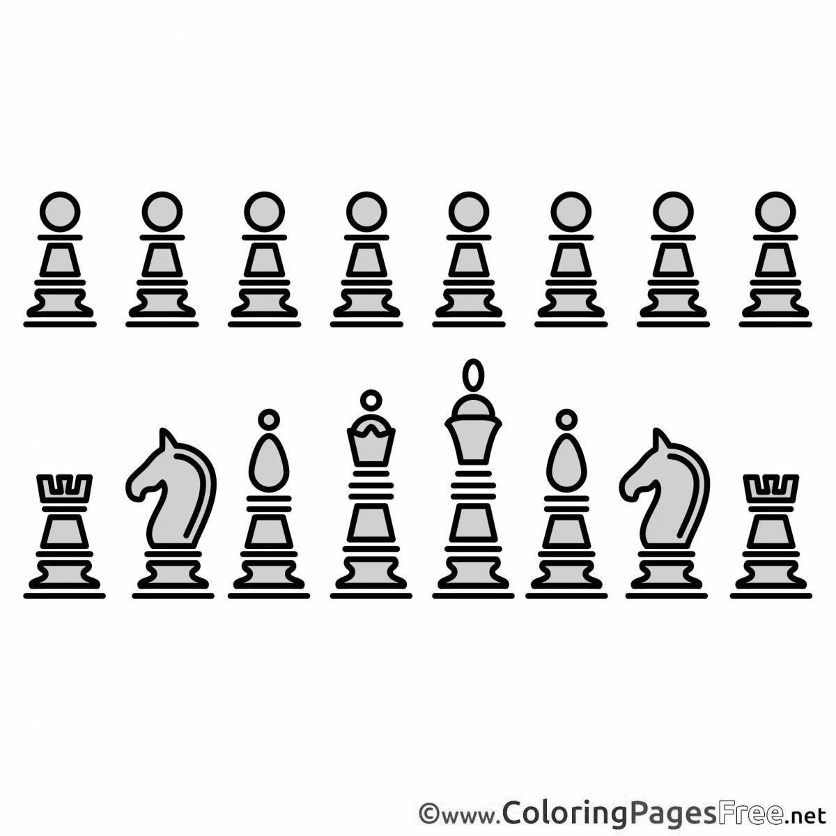 Раскраска яркие шахматные фигуры