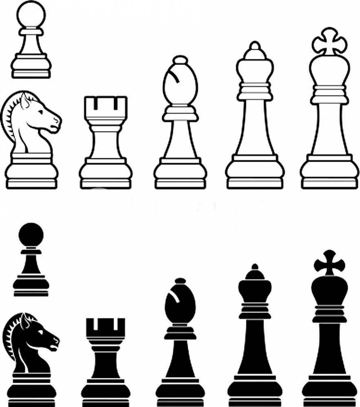 Контурные рисунки шахматных фигур