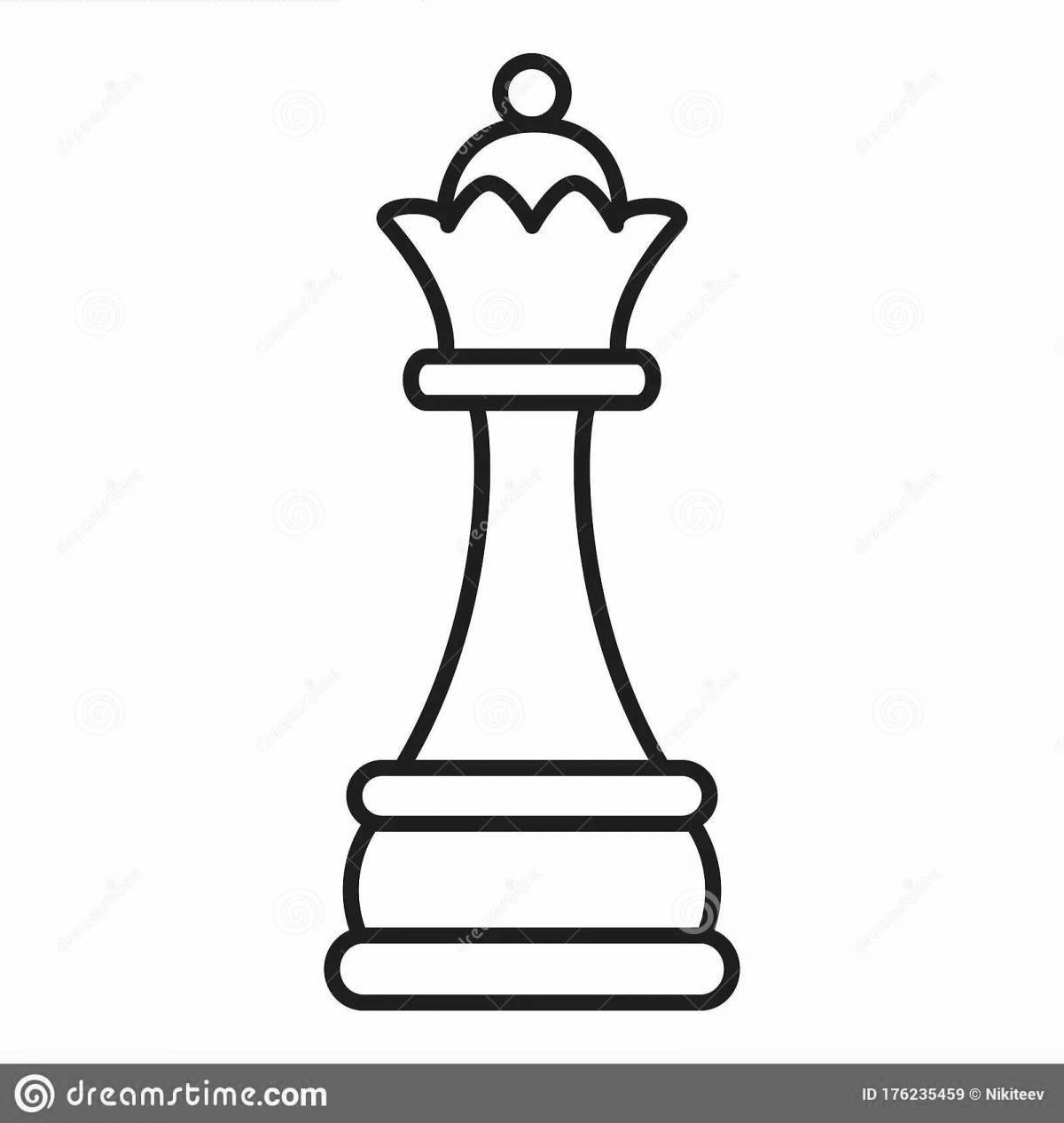 Adorable chess pieces coloring page