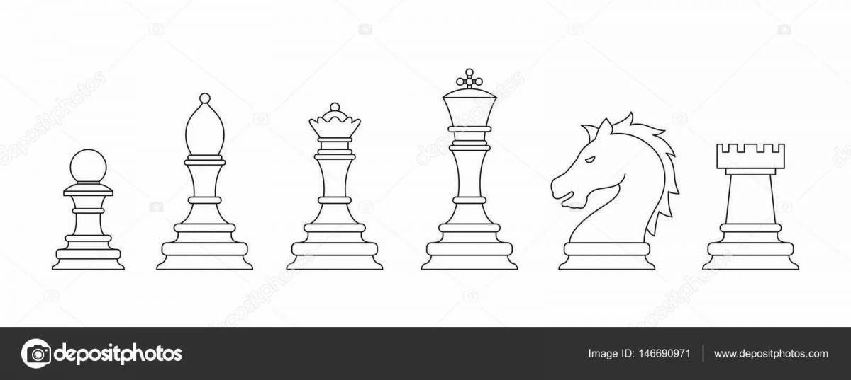 Great chess pieces coloring page