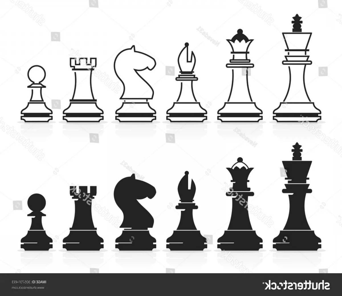 Раскраска королевские шахматные фигуры