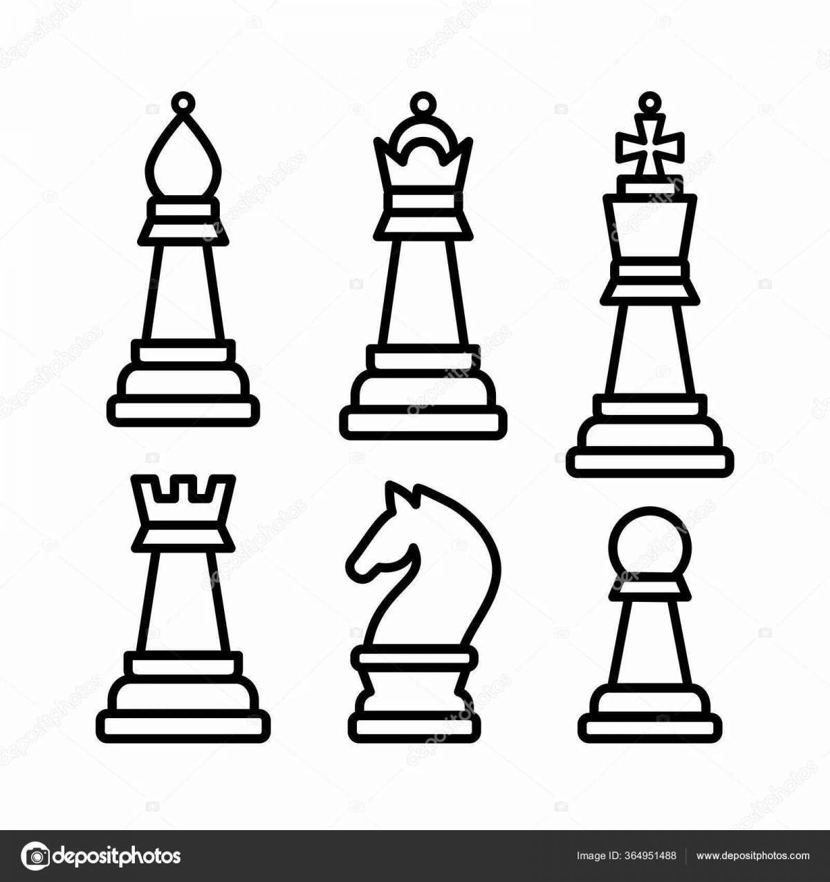 Раскраска роскошные шахматные фигуры