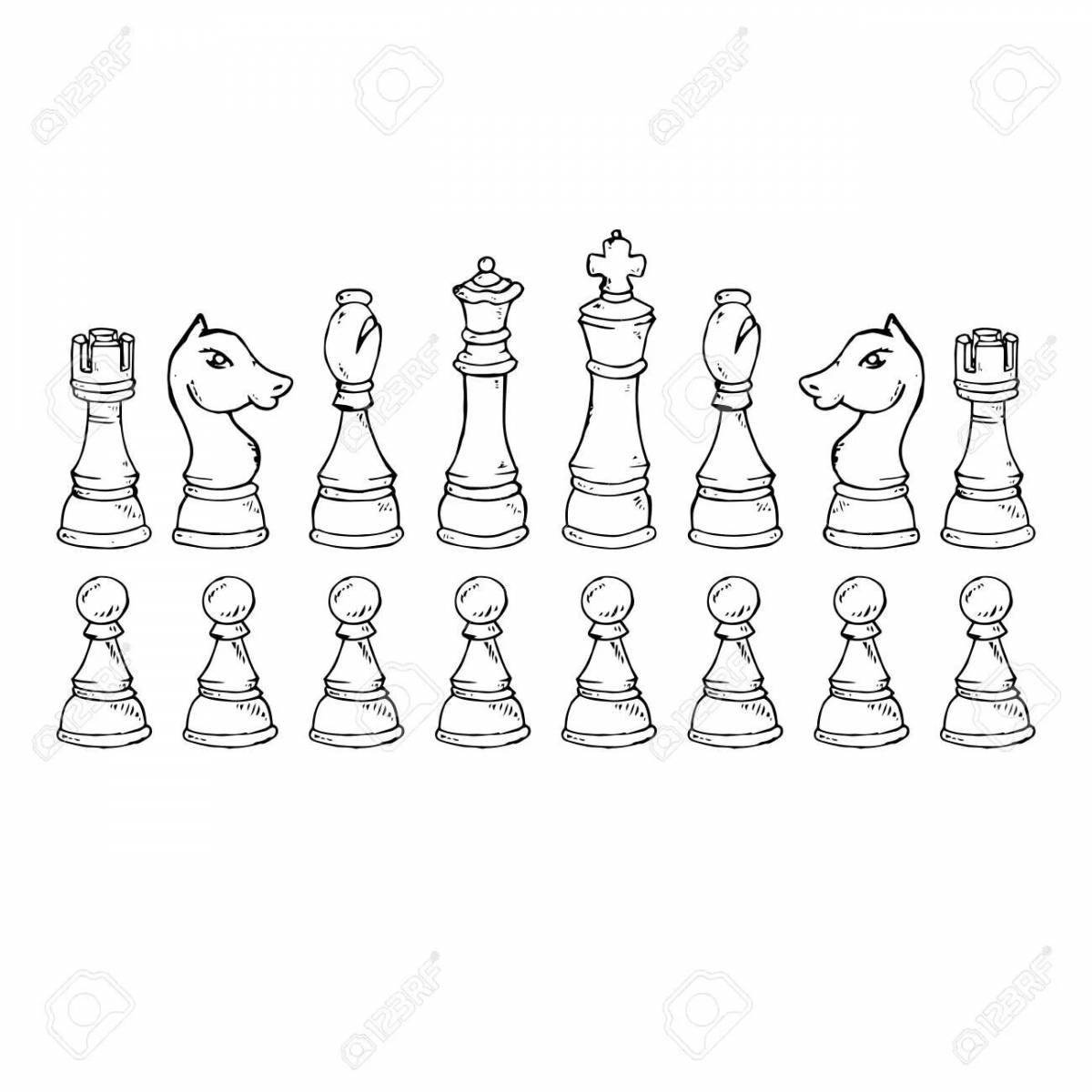 Раскраска экзотические шахматные фигуры