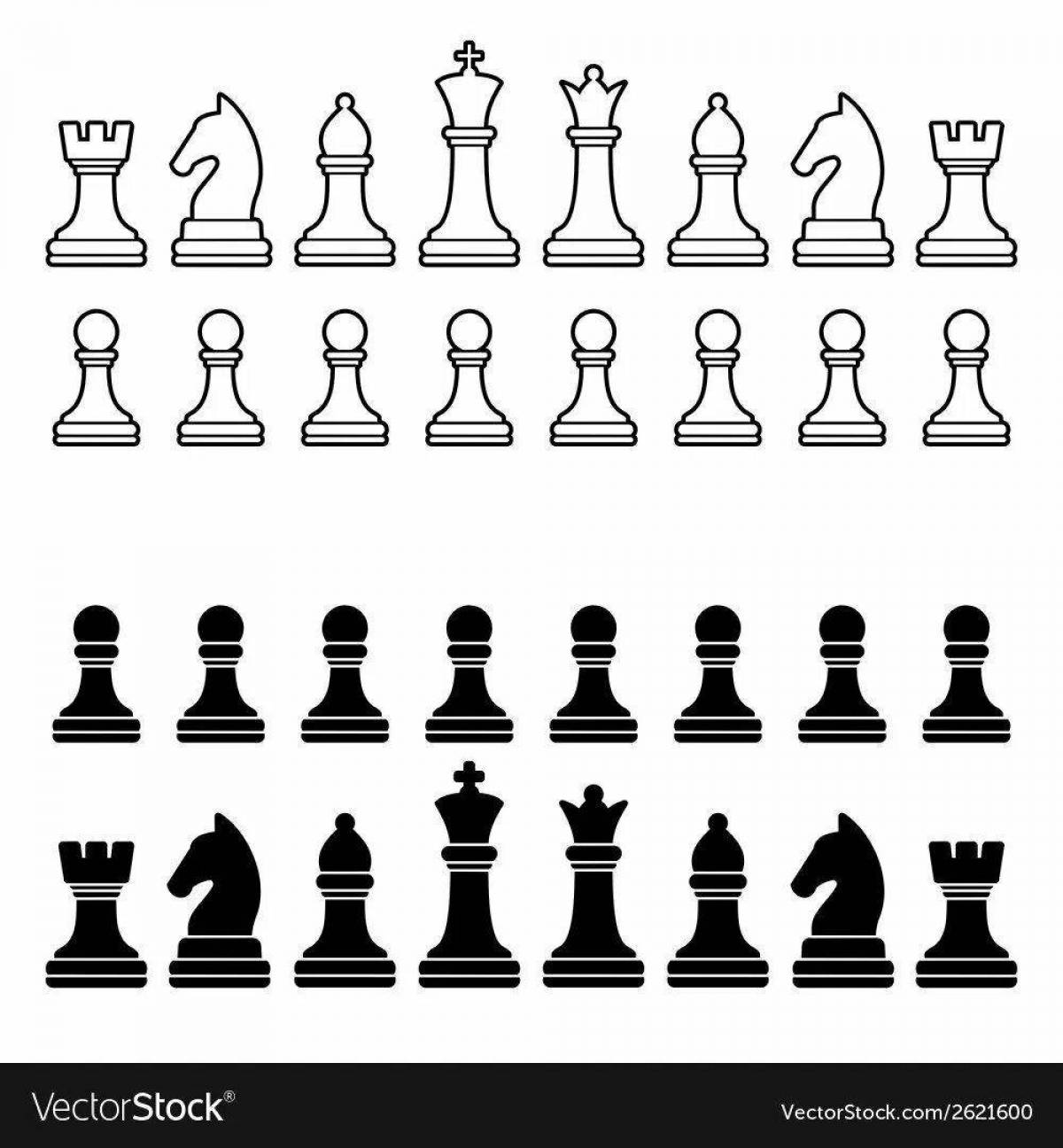 Раскраска замысловатые шахматные фигуры