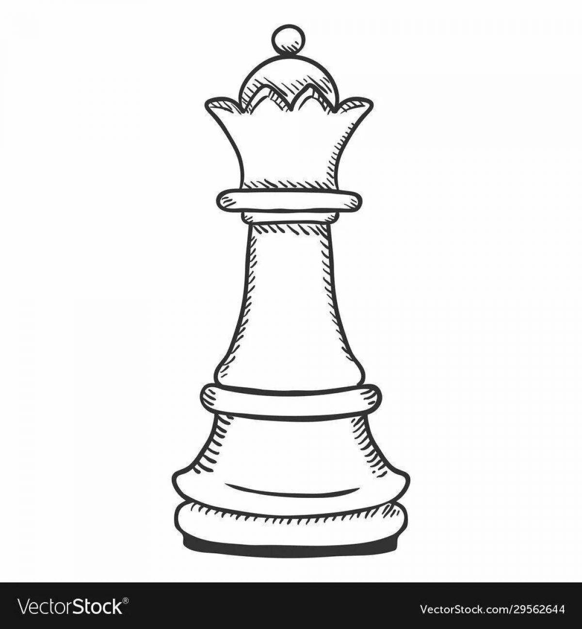Coloring pages of fascinating chess pieces