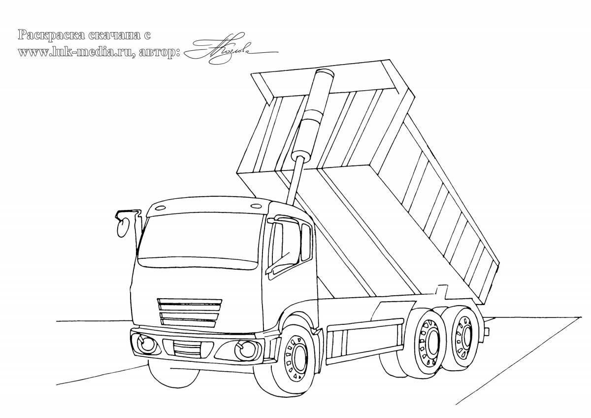 Exciting kamaz figure coloring page