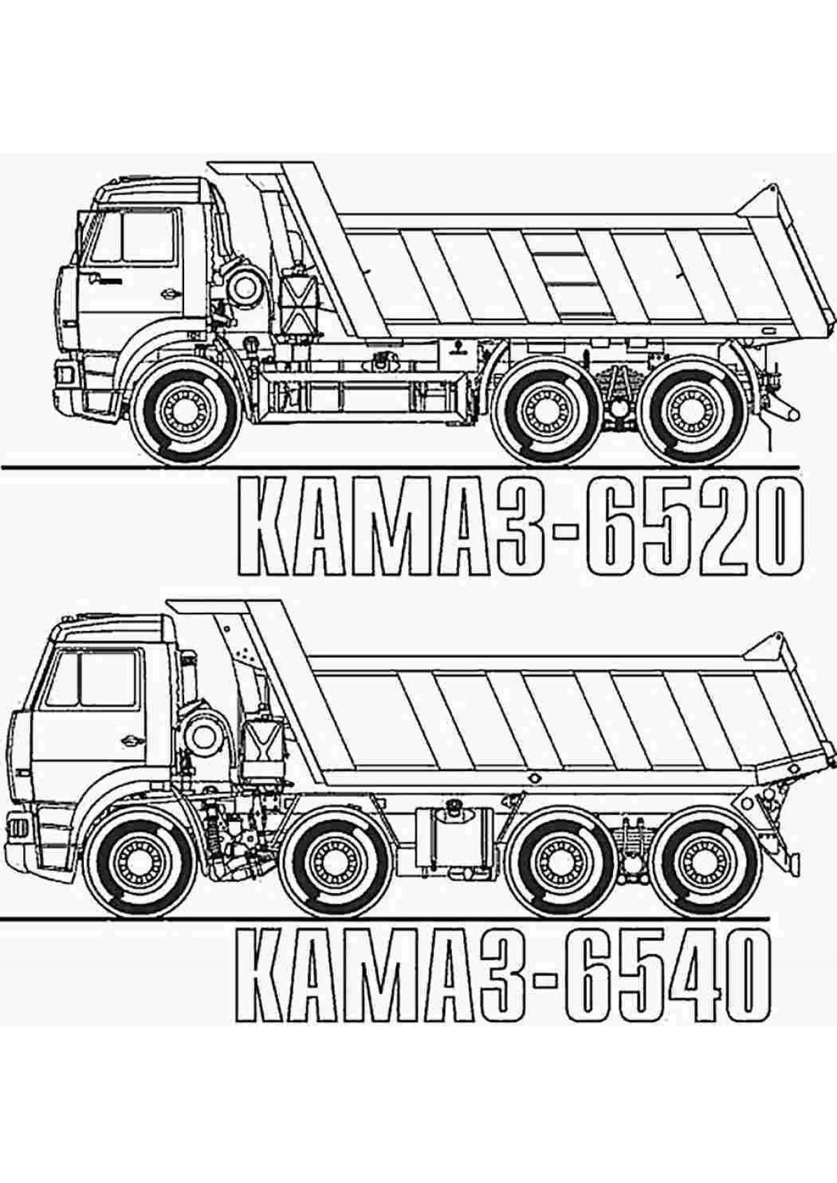 Раскраска манящий камаз