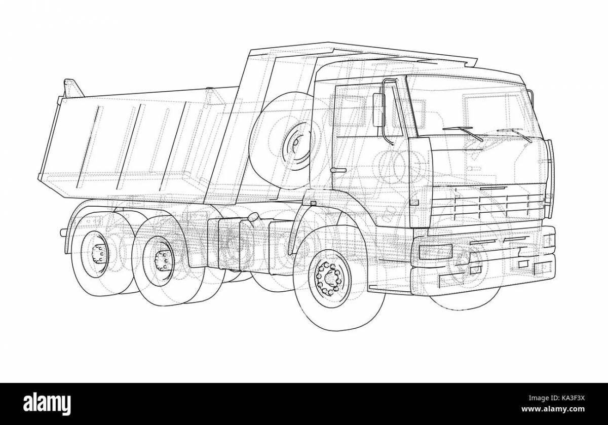 Coloring awesome Kamaz figurine